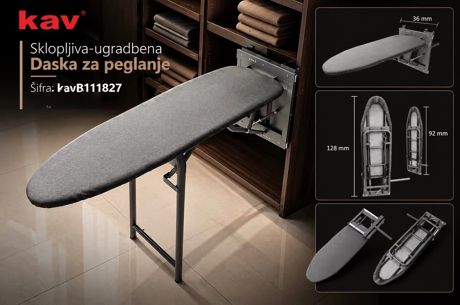 Ugradbena daska za peglanje